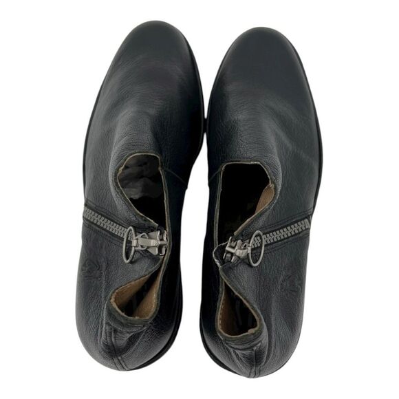 Fly London Women's Leather Side Zip Poro Wedge Ankle Bootie Black Size 36 - Picture 12 of 12